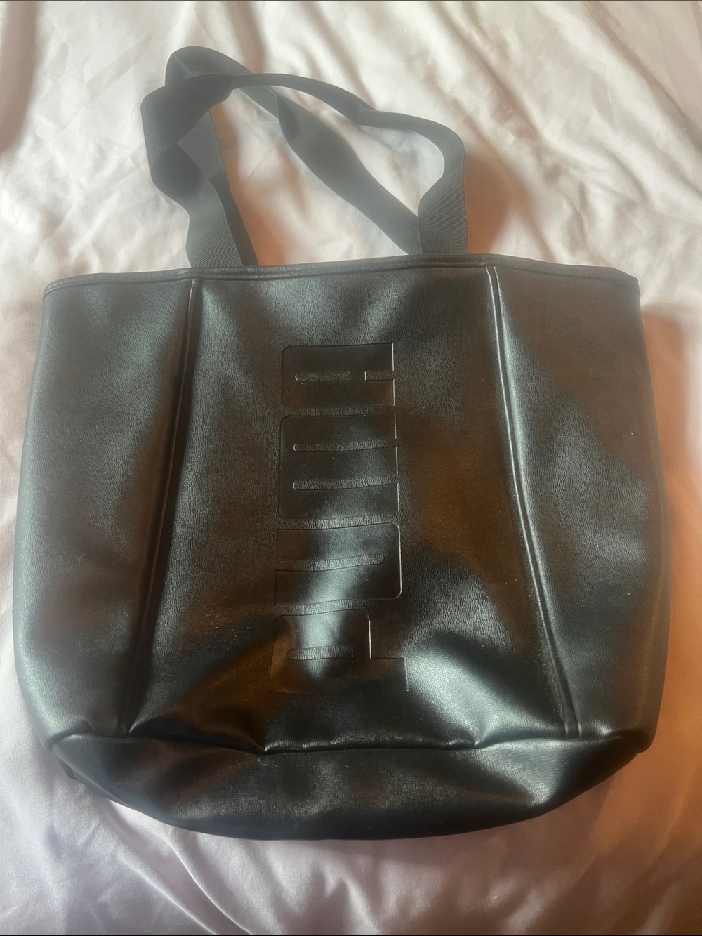 Puma Black Embossed Logo Tote